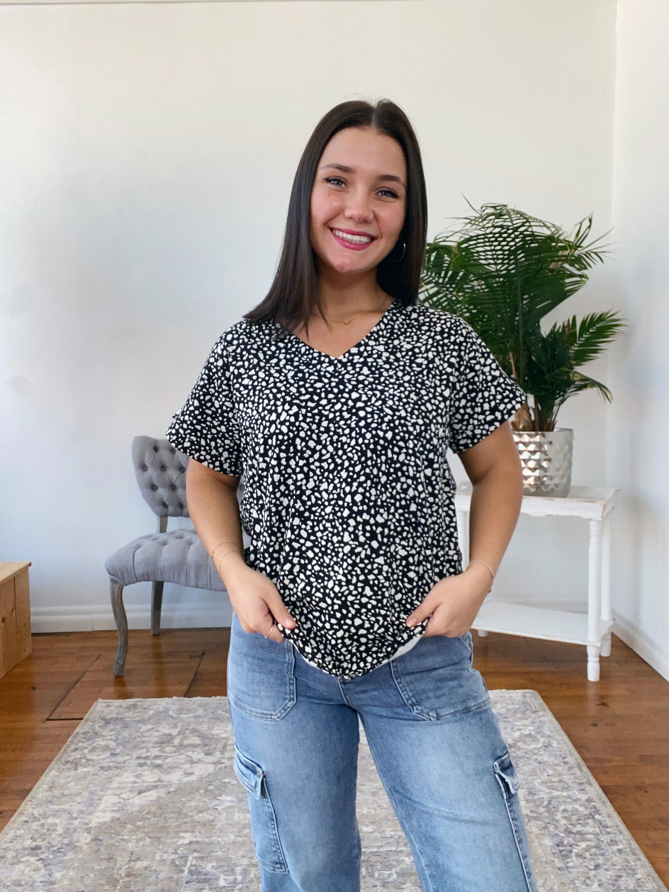 Andie Animal Print V-Neck Top FINAL SALE