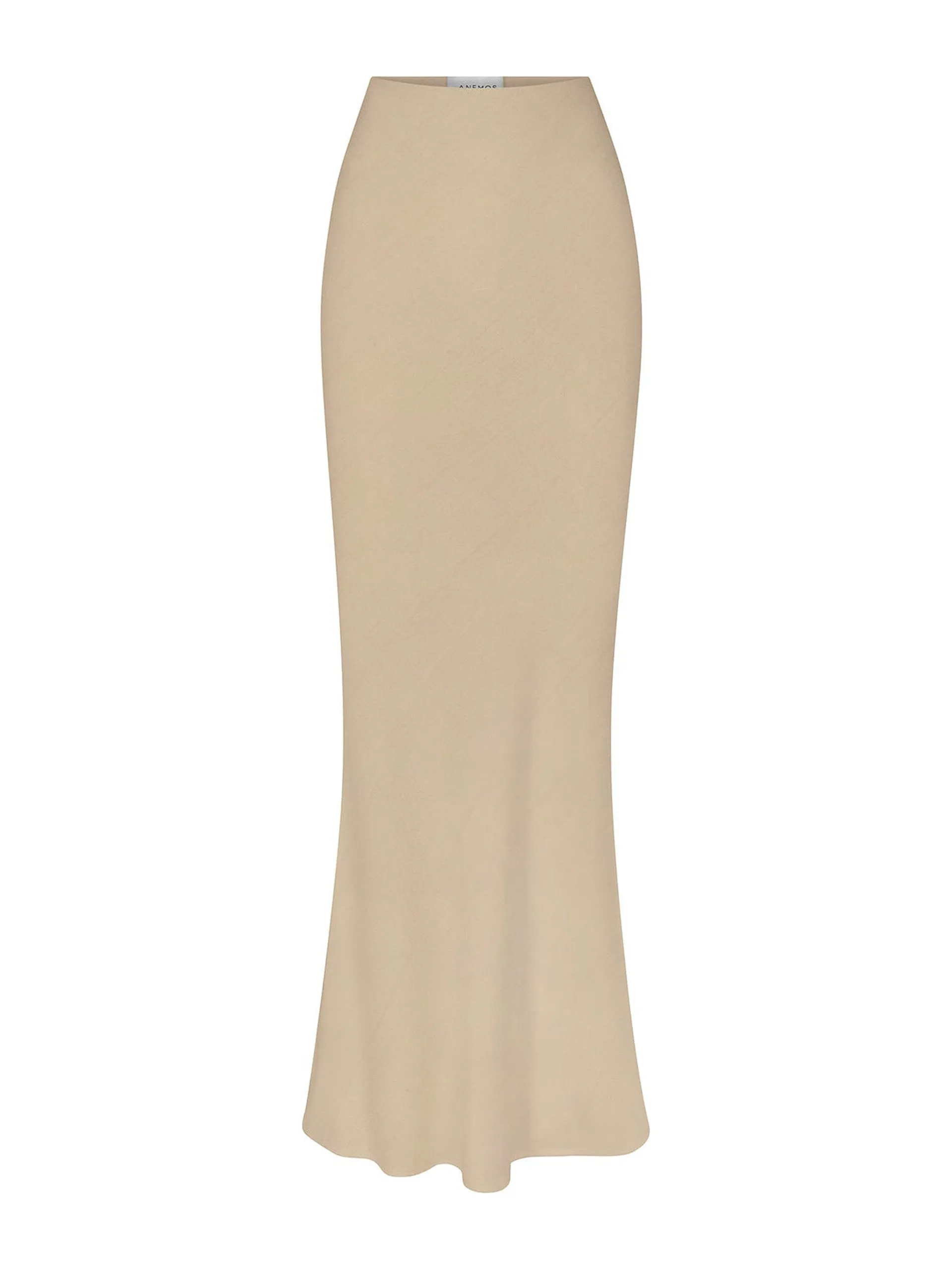 Bias-cut maxi skirt in stretch twill