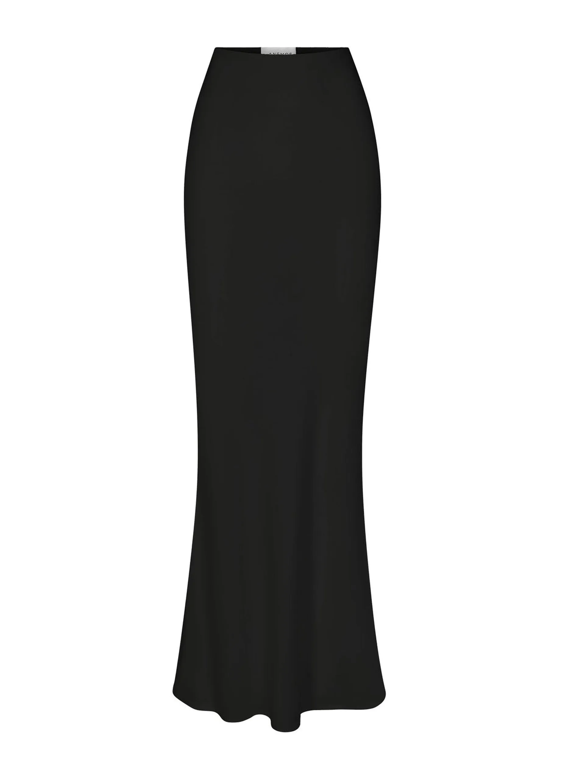 Bias-cut maxi skirt in stretch twill