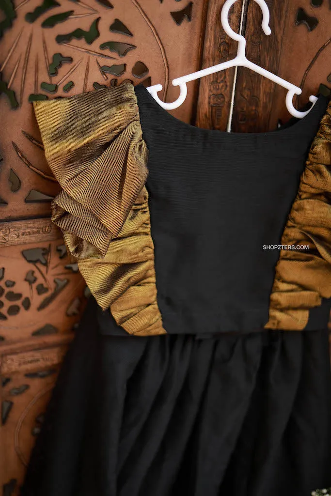 Black Georgette Skirt & Top - Mini