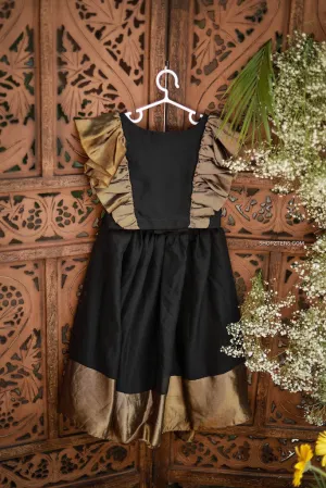Black Georgette Skirt & Top - Mini