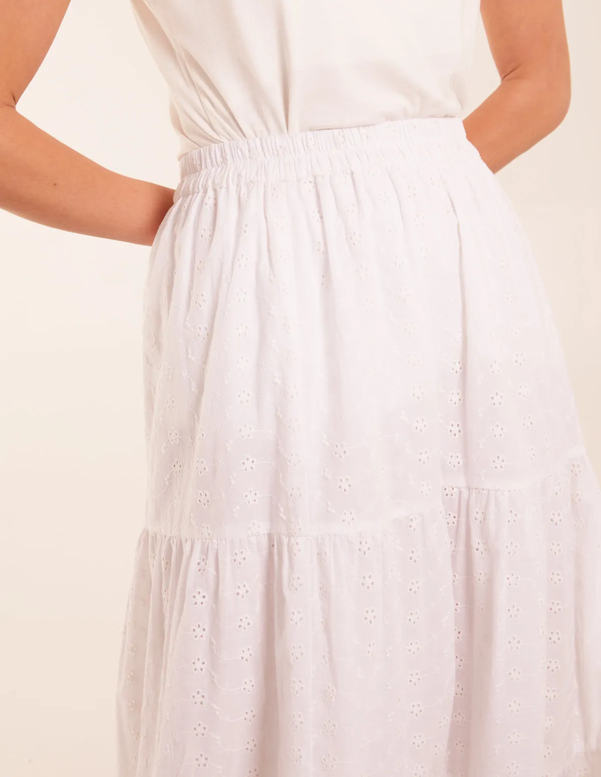 Broderie Detail Maxi Skirt