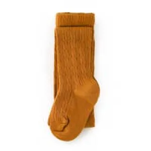 Cable Knit Tights- Mustard