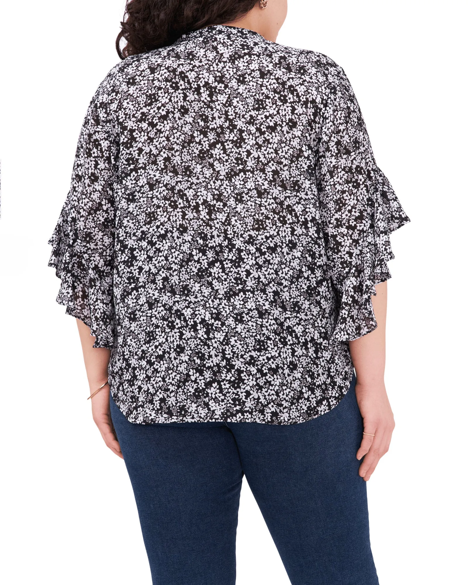 Emilia Ruffle Sleeve Blouse | RICH BLACK