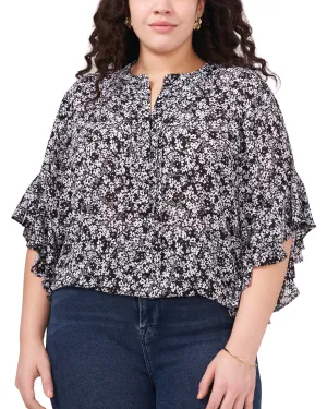 Emilia Ruffle Sleeve Blouse | RICH BLACK