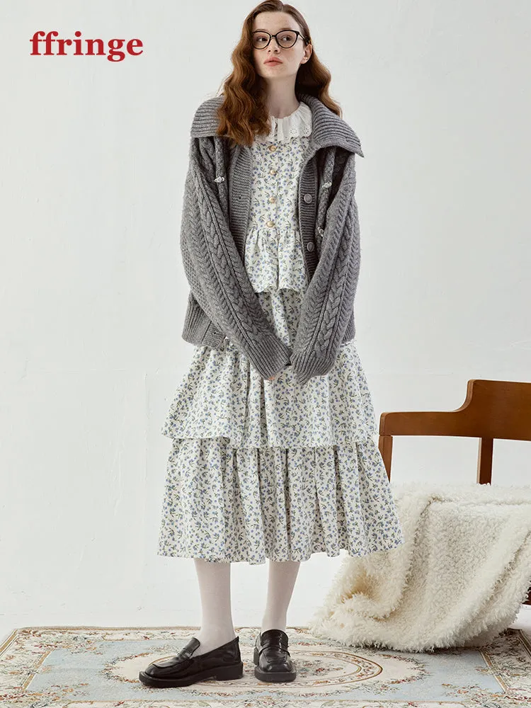 Feminine Flower Retro Flare Cute Peplum Blouse