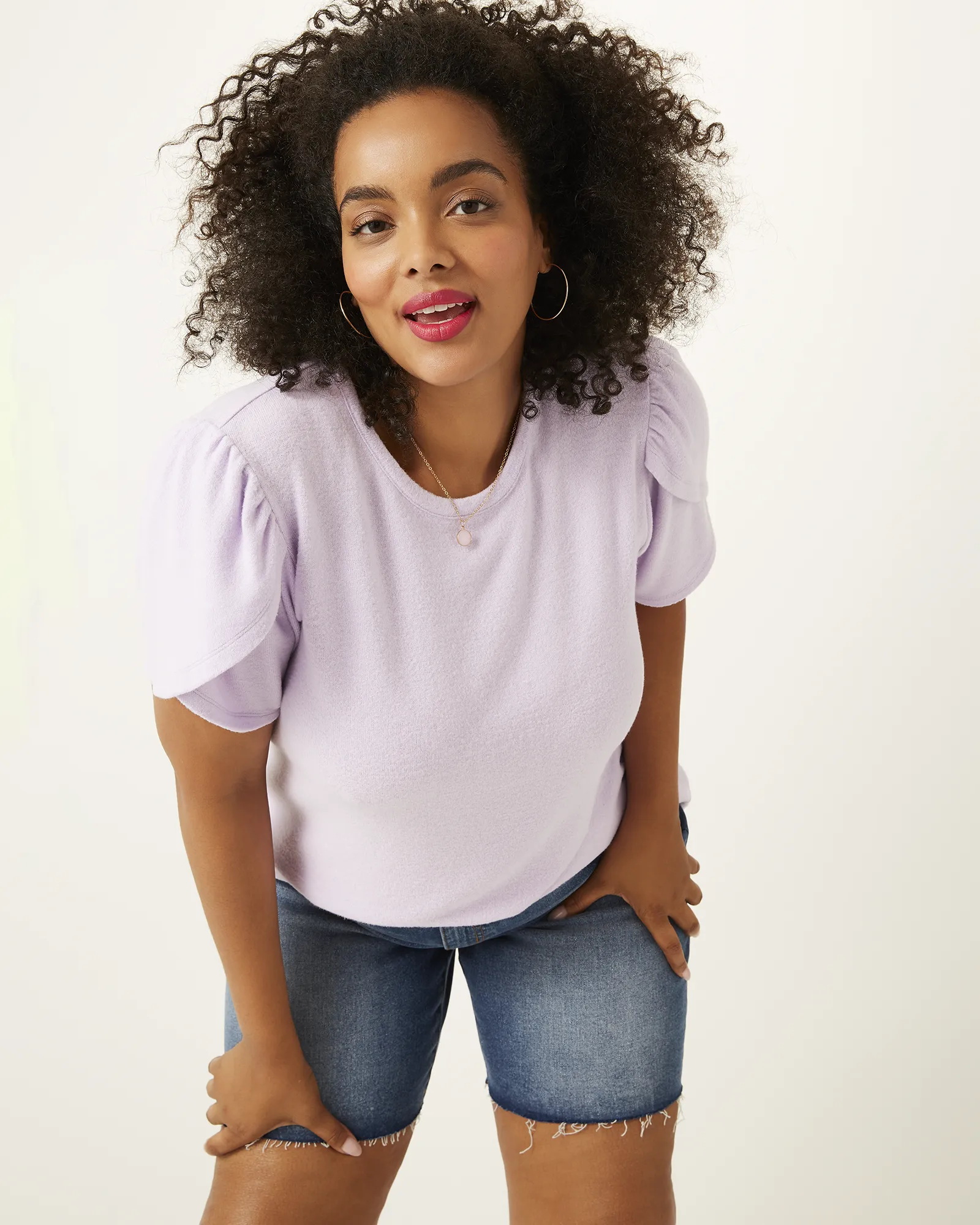 Genesis Tulip-Sleeve Tee | Lilac