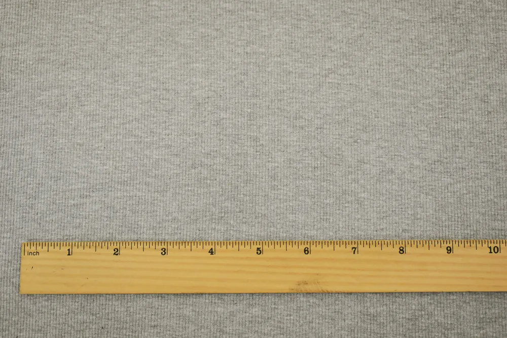 Heather Gray Cotton Spandex 2x2 Rib Knit Fabric
