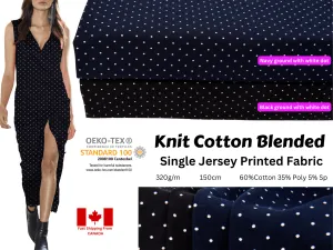 Knit cotton blended Single Jersey Irregular Dots  Printed Fabric