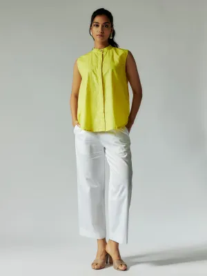 Lime Yellow and White Cotton Co-ord Set