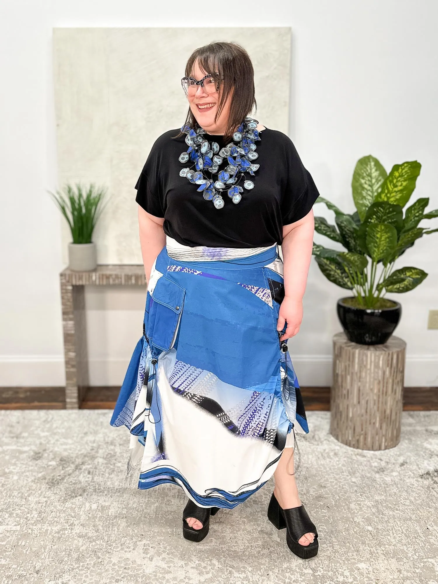 Love Skirt, Blue Print