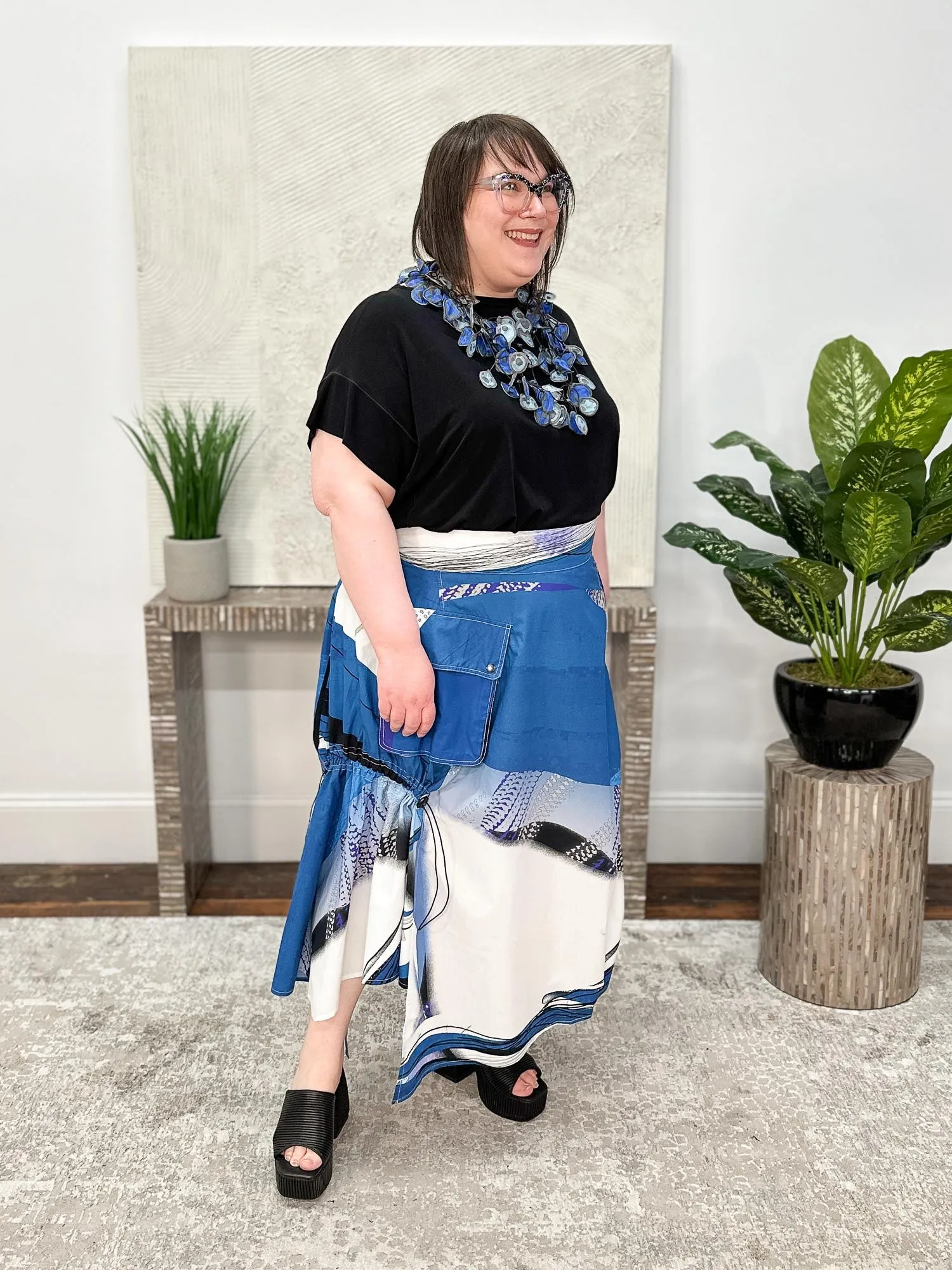 Love Skirt, Blue Print