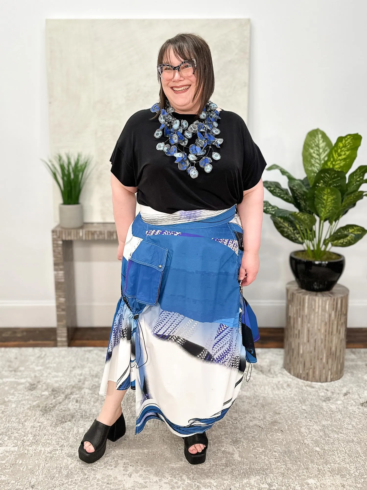 Love Skirt, Blue Print