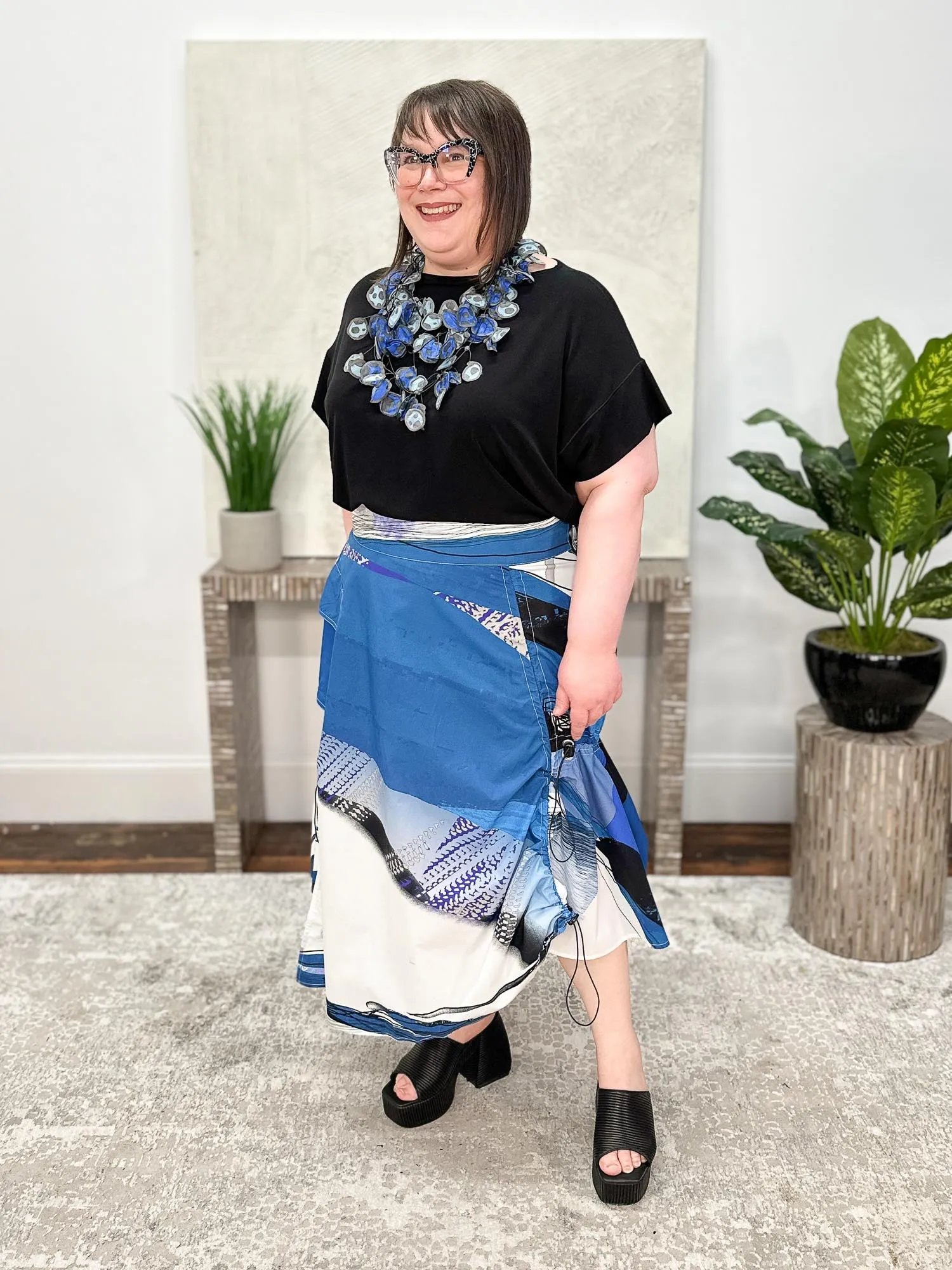 Love Skirt, Blue Print