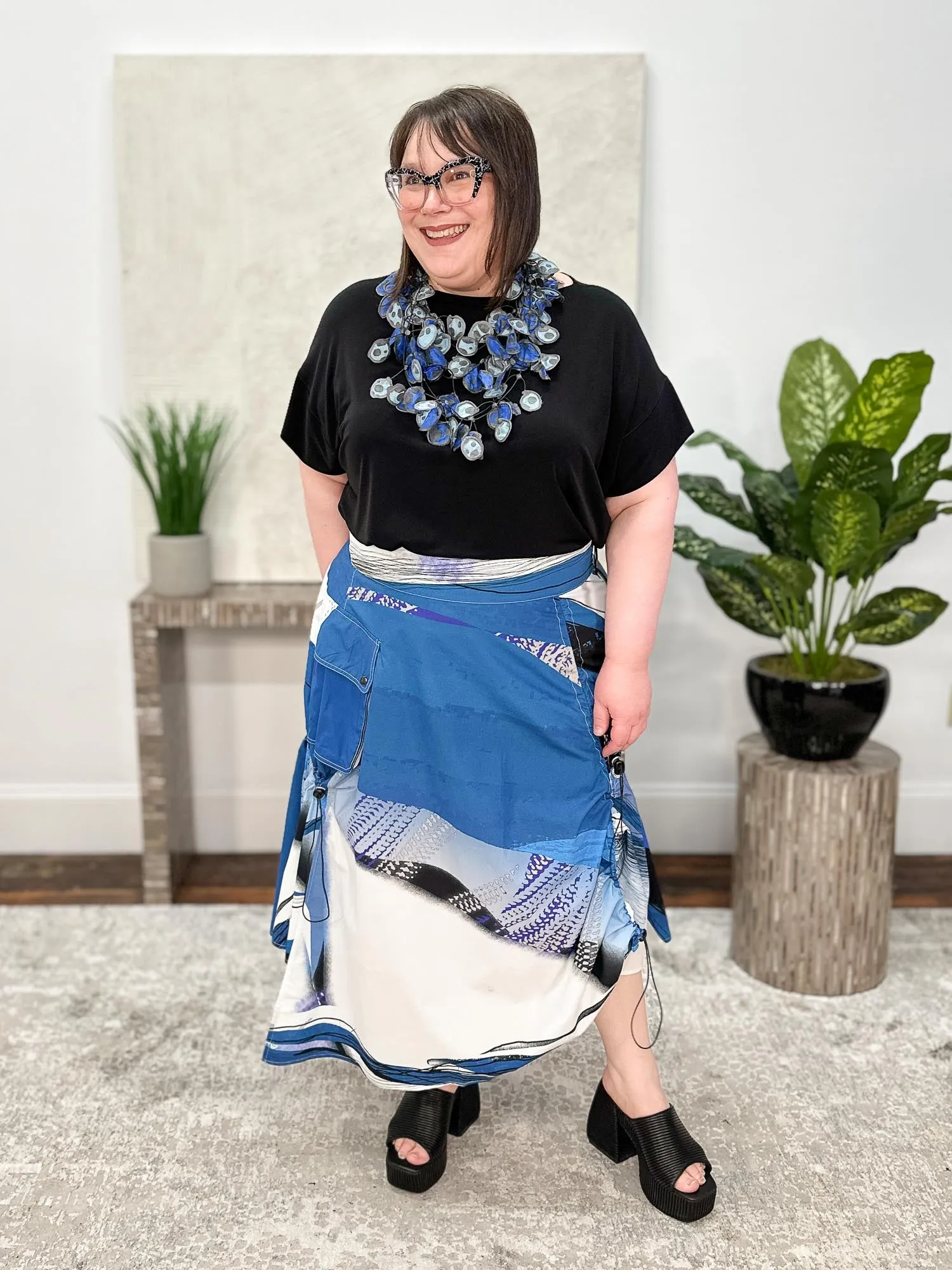 Love Skirt, Blue Print