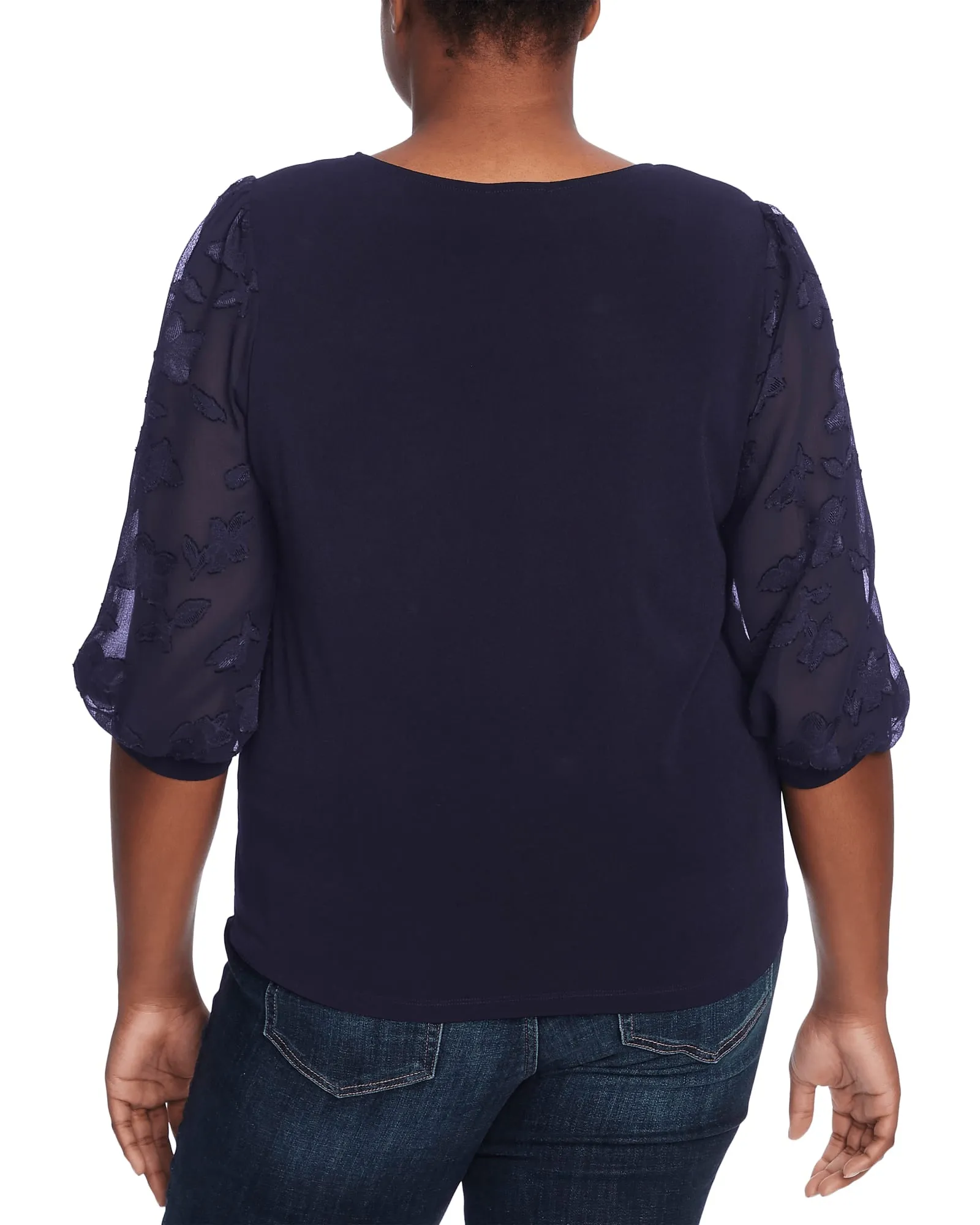 Margaret Lace Sleeve Top | NAVY J