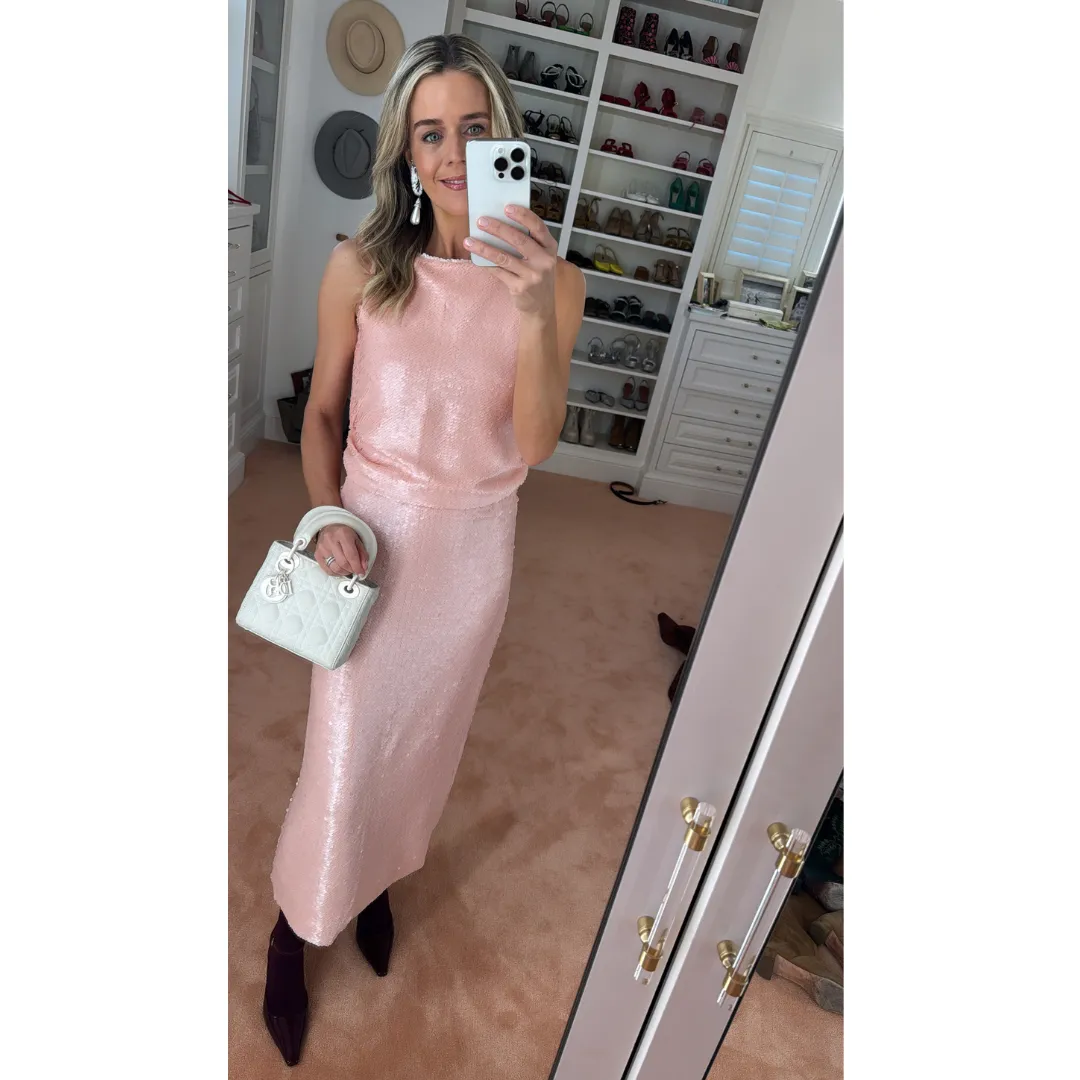 MASON by MASON' DAUGHTER Katie Skirt, Blush Pink Sequins