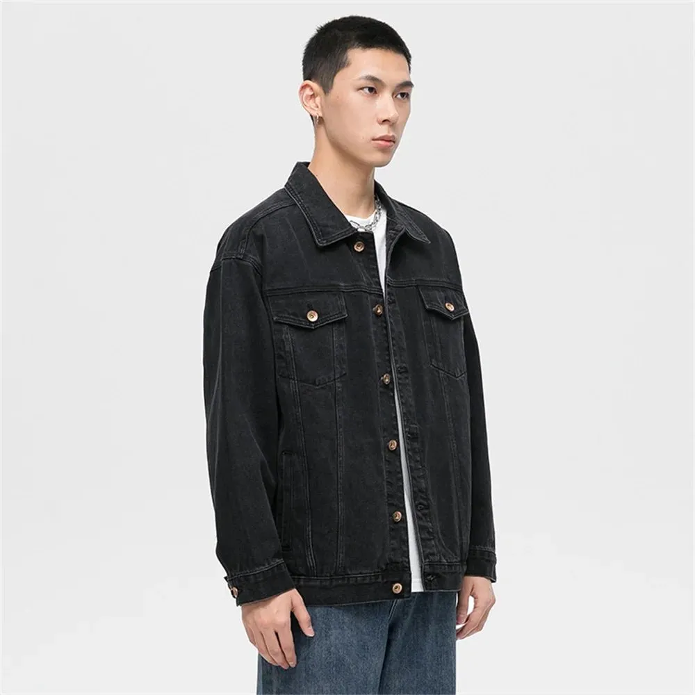 Men's Casual Black Denim Jacket