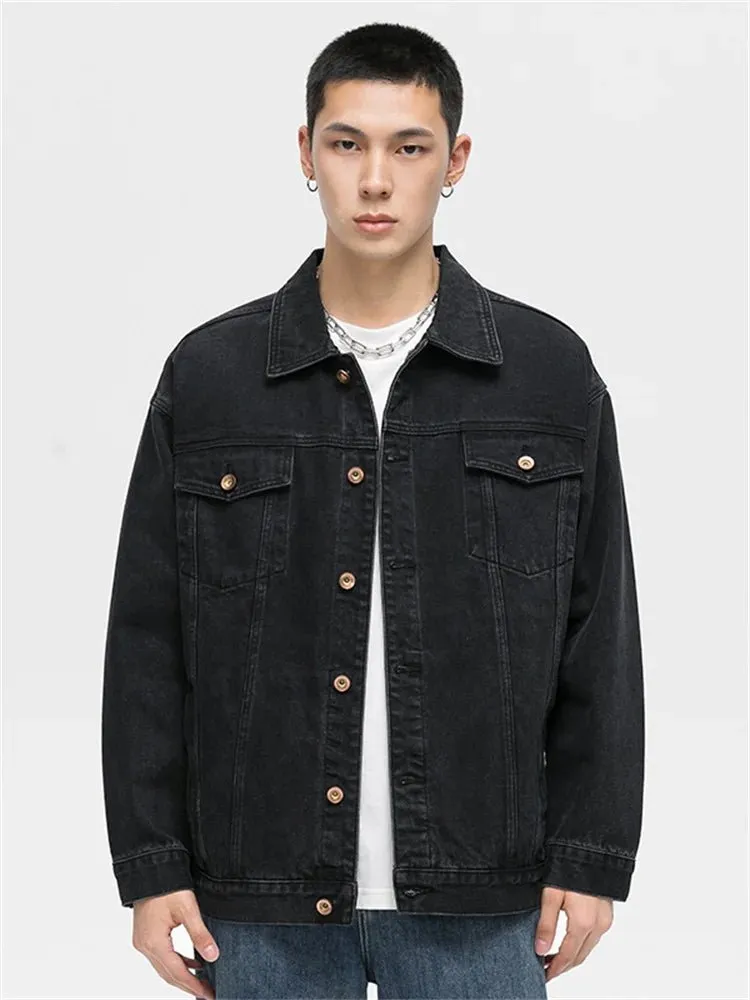 Men's Casual Black Denim Jacket