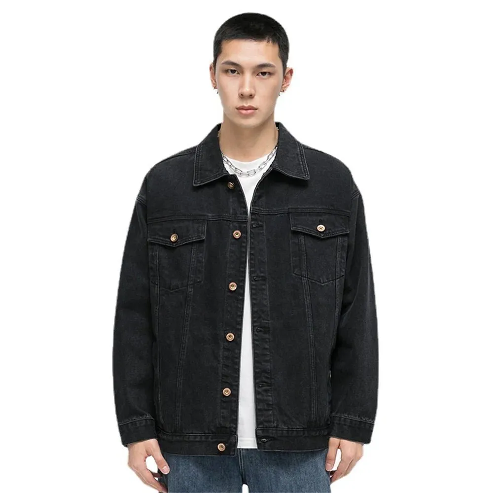 Men's Casual Black Denim Jacket