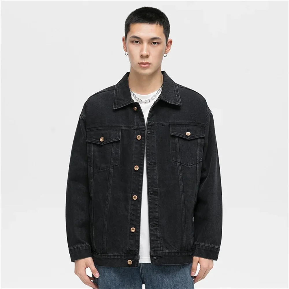 Men's Casual Black Denim Jacket