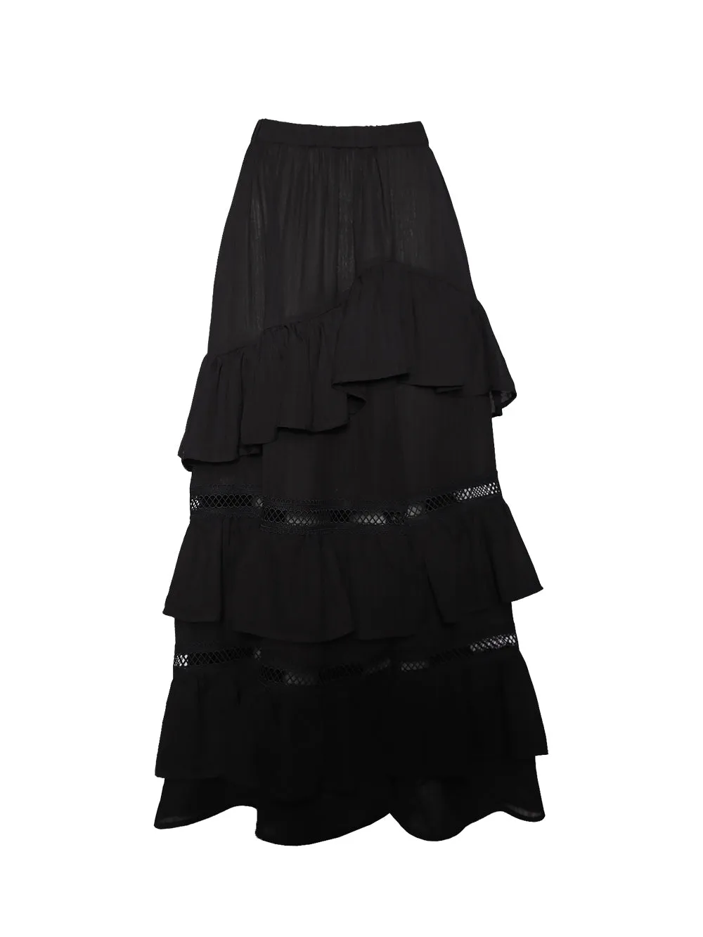 MUKTANKxCUUDICLAB Flounce Pleated Maxi Skirt