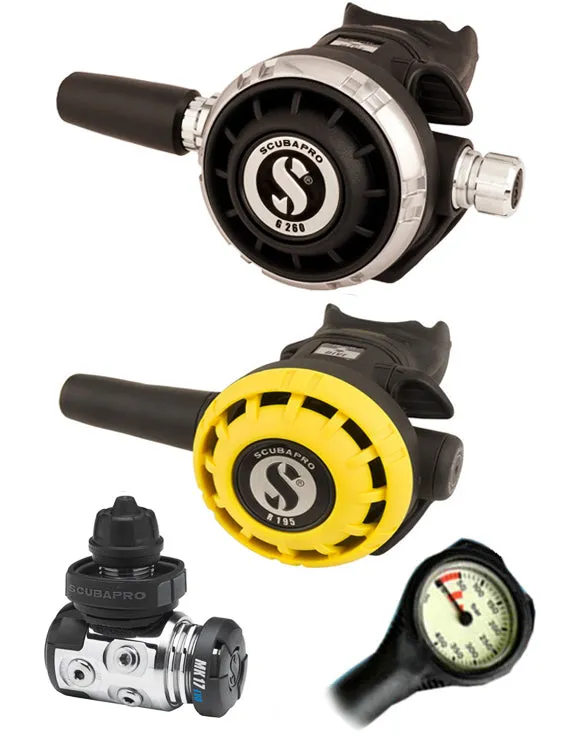 Scubapro Regulator Set: MK17 Evo (DIN or Yoke) / G260 / Octopus & Free Termo Gauge