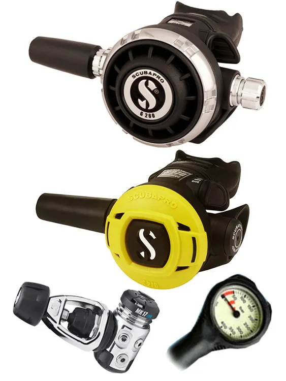 Scubapro Regulator Set: MK17 Evo (DIN or Yoke) / G260 / Octopus & Free Termo Gauge