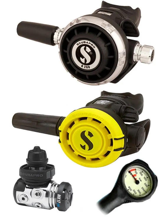 Scubapro Regulator Set: MK17 Evo (DIN or Yoke) / G260 / Octopus & Free Termo Gauge