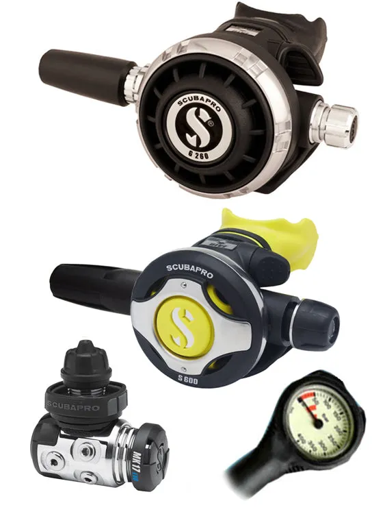 Scubapro Regulator Set: MK17 Evo (DIN or Yoke) / G260 / Octopus & Free Termo Gauge