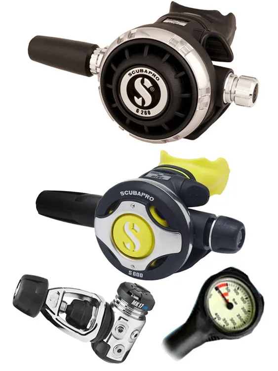Scubapro Regulator Set: MK17 Evo (DIN or Yoke) / G260 / Octopus & Free Termo Gauge