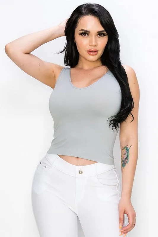 Shorter Wide Strap Tank Top