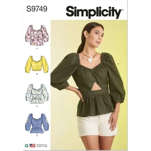 Simplicity Sewing Pattern S9749 Misses' Tops