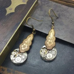 Suzette, Feminine Etched Earrings