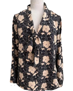 Tie Neck Pussy Cat Blouse | BlackFloral