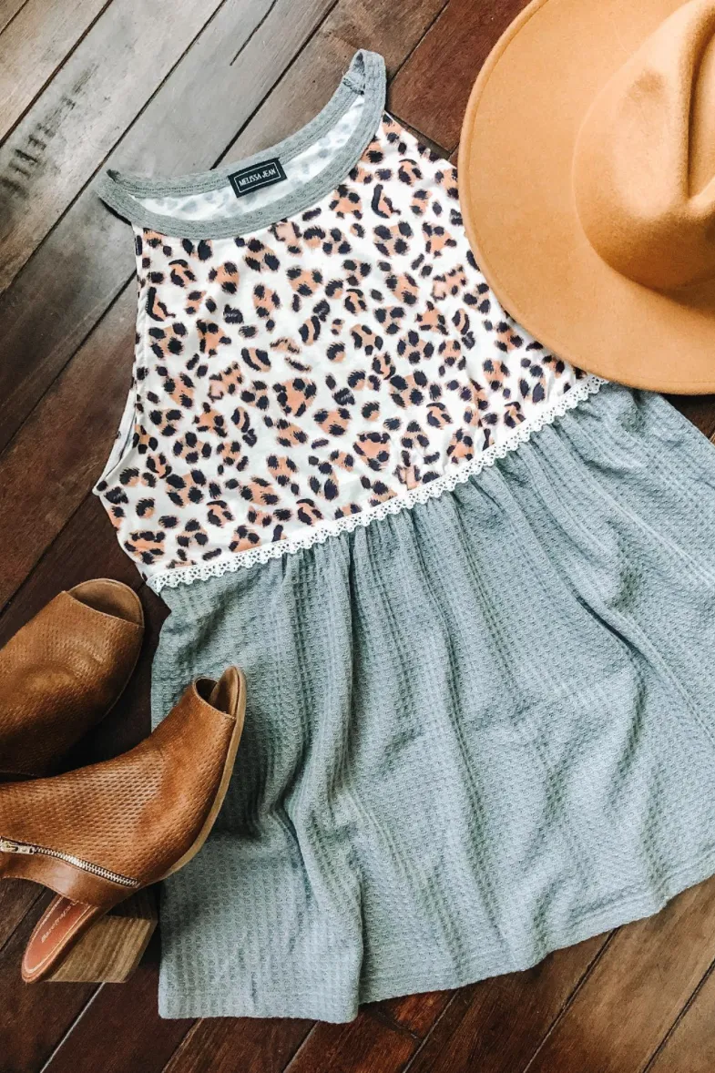 Wild and Free Leopard Flowy Tank