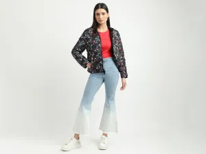Women Quilted High Neck Reversible Jacket
