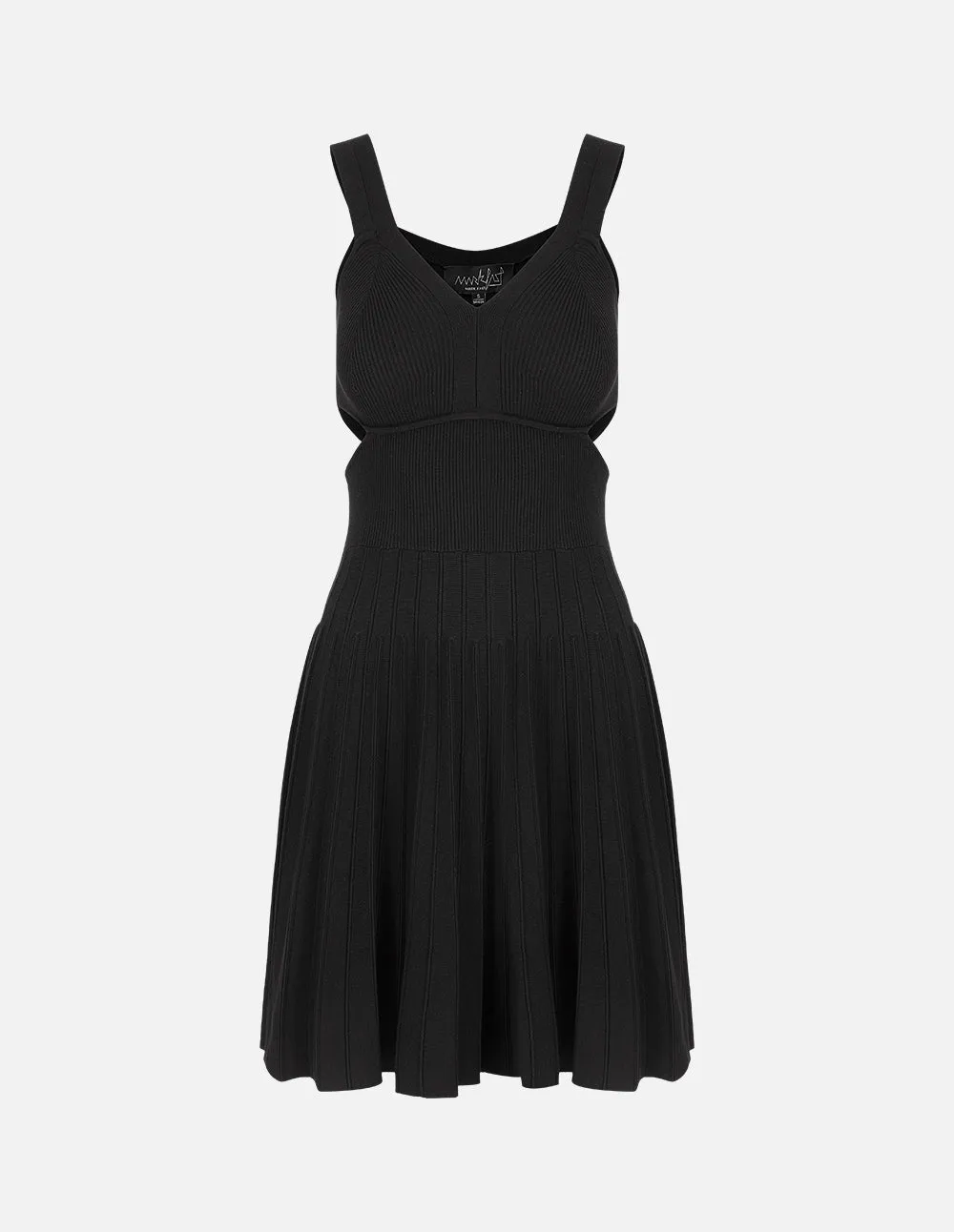 Women's Black Hollow Slip Dress