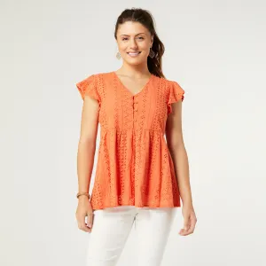 Zendaya Peplum Top - Orange